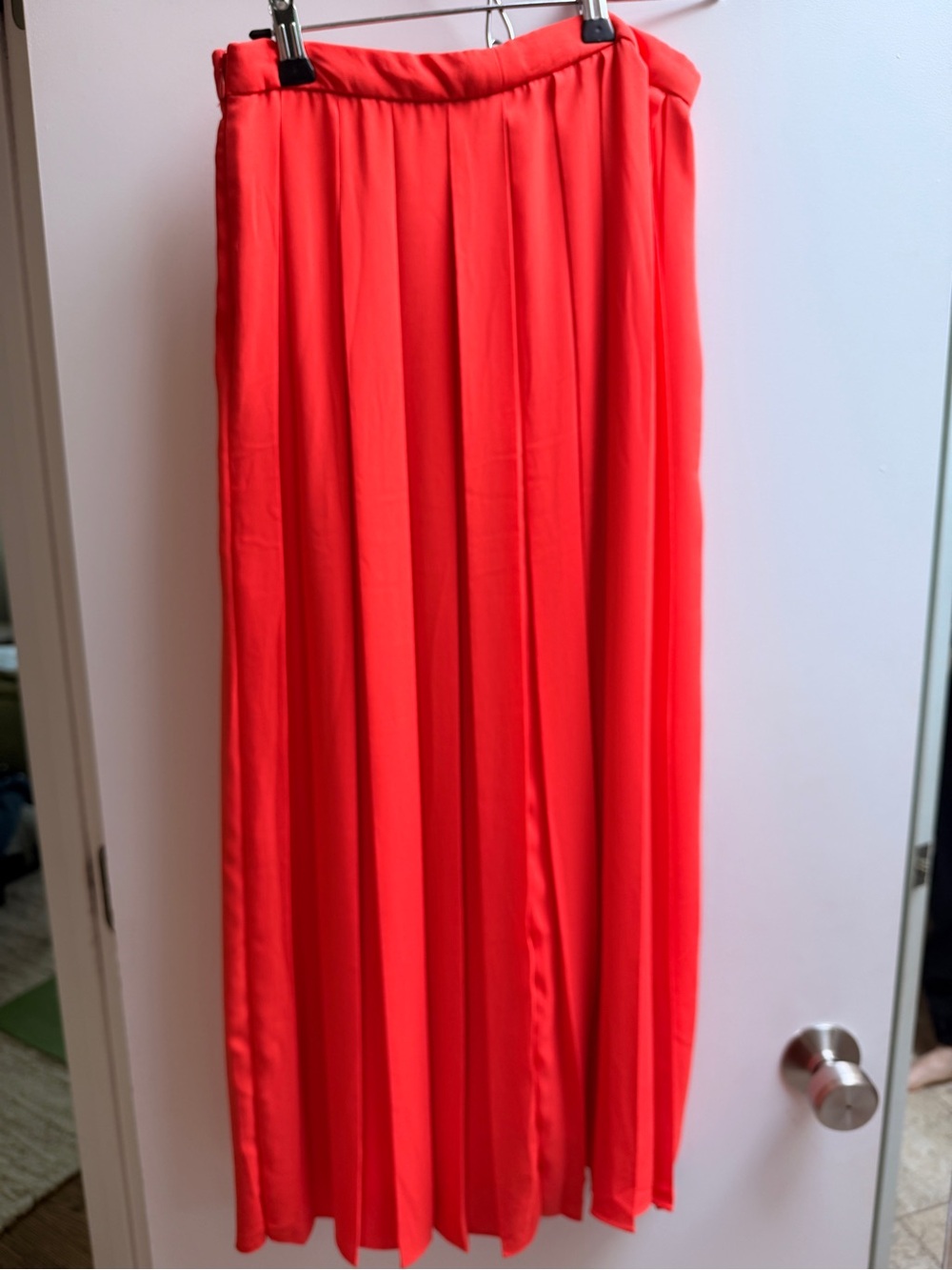J. Crew Pleated Maxi Skirt in Bright Coral size 4
